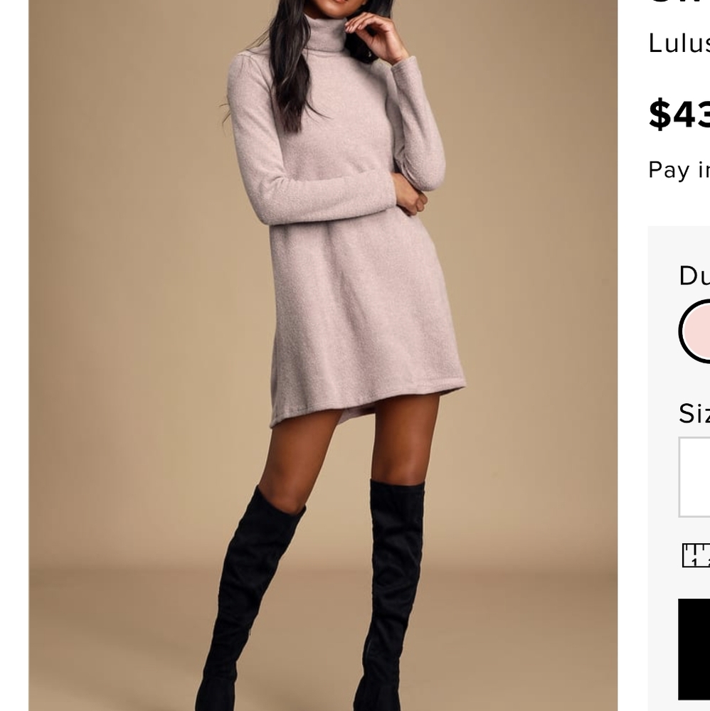 Lulu's Long Sleeve Sweater Turtleneck Dress